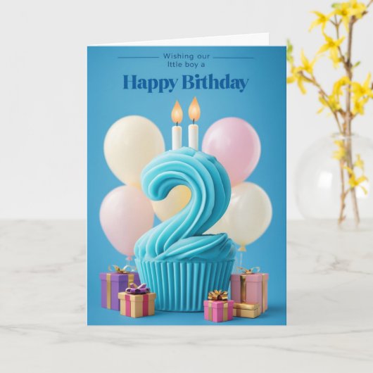 Carte Joyeux 2e anniversaire (Fleur jaune)