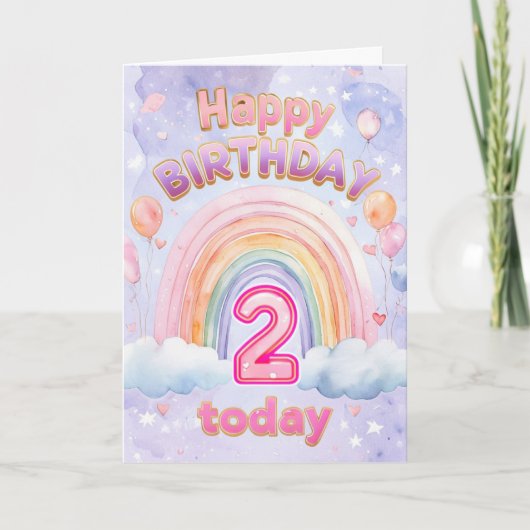 Carte Joyeux 2e anniversaire (Devant)