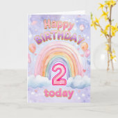Carte Joyeux 2e anniversaire (Fleur jaune)