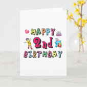 Carte Joyeux 2e anniversaire 2 an surprise (Fleur jaune)