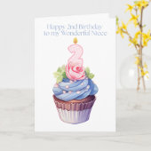 Carte Joyeux 2e anniversaire à ma merveilleuse nièce (Fleur jaune)