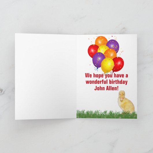 Carte Joyeux 2e anniversaire Canklings ballons colorés (Intérieur)