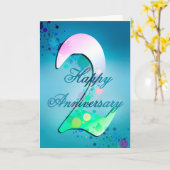 Carte Joyeux 2e anniversaire (carte anniversaire) (Fleur jaune)