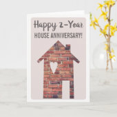 Carte Joyeux 2e Anniversaire de Maison (Fleur jaune)