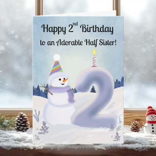 Carte Joyeux 2e anniversaire demi-soeur construction de
