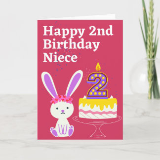 Carte Joyeux 2e anniversaire nièce