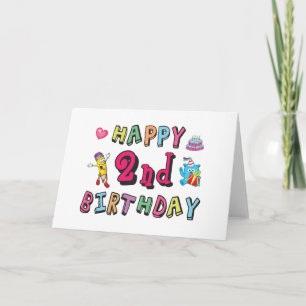 Carte Joyeux 2ème anniversaire. 2 ans d'anniversaire.