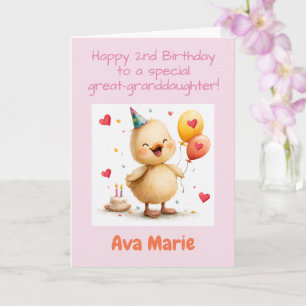 Carte Joyeux 2ème Anniversaire Arrière-petite-fille, Can