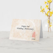 Carte Joyeux 2ème anniversaire de mariage (Fleur jaune)