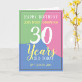 Carte Joyeux 30e anniversaire (Fleur jaune)
