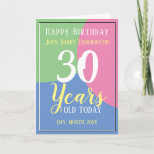 Carte Joyeux 30e anniversaire