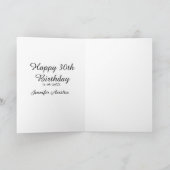 Carte Joyeux 30e anniversaire ajouter nom date élégant s (Intérieur)
