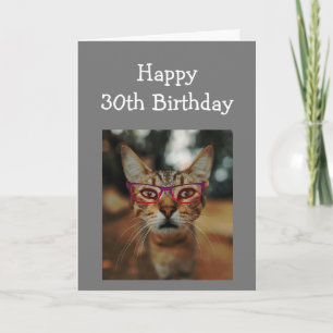 Carte Joyeux 30e anniversaire Conseils amusants Chat ave