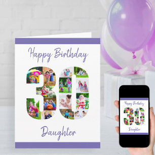 Carte Joyeux 30e Anniversaire Fille N° 30 Collage Photo