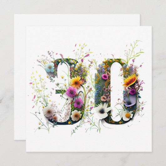 Carte Joyeux 30e anniversaire Fleurs sauvages Joyeux ann (Devant / Derrière)