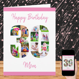 Carte Joyeux 30e Anniversaire Maman 30 Numéro Photo Coll