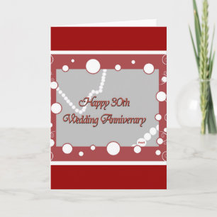 Carte Joyeux 30ème anniversaire de mariage de perle