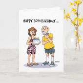 Carte Joyeux 30ème x 2 Anniversaire (Fleur jaune)