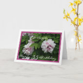 Carte Joyeux 35e anniversaire personnalisable avec Peoni (Fleur jaune)