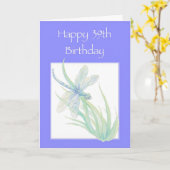 Carte Joyeux 39e anniversaire aquarelle Dragonfly Nature (Fleur jaune)