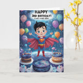 Carte Joyeux 3e anniversaire (Fleur jaune)