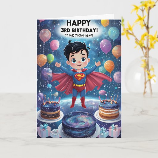 Carte Joyeux 3e anniversaire (Fleur jaune)