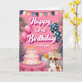 Carte Joyeux 3e anniversaire (Fleur jaune)