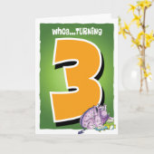 Carte Joyeux 3e anniversaire (Fleur jaune)