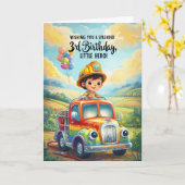 Carte Joyeux 3e anniversaire (Fleur jaune)