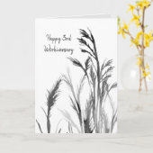 Carte Joyeux 3e Plantes noirs blancs (Fleur jaune)