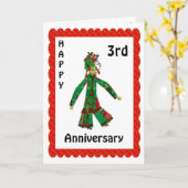 Carte Joyeux 3ème Anniversaire (Fleur jaune)