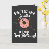 Carte Joyeux 3ème anniversaire Donut Thème Drôle (Fleur jaune)