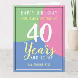 Carte Joyeux 40e anniversaire