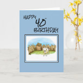 Carte Joyeux 40e anniversaire (Fleur jaune)