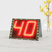Carte Joyeux 40e anniversaire (Fleur jaune)