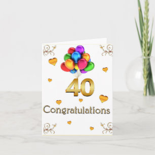 Carte Joyeux 40e anniversaire