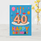 Carte Joyeux 40e anniversaire (Fleur jaune)