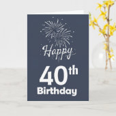 Carte Joyeux 40e anniversaire (Fleur jaune)