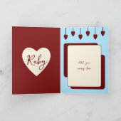 Carte Joyeux 40e anniversaire ajouter des noms bleu bord (Intérieur)