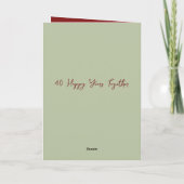 Carte Joyeux 40e anniversaire ajouter des noms vert bord (Dos)