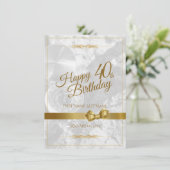 Carte Joyeux 40e anniversaire avec un ruban doré (Debout devant)