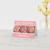 Carte Joyeux 40e Anniversaire Cupcake (Fleur jaune)