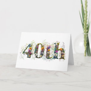 Carte Joyeux 40e Anniversaire Fleurs Sauvages Bon Annive