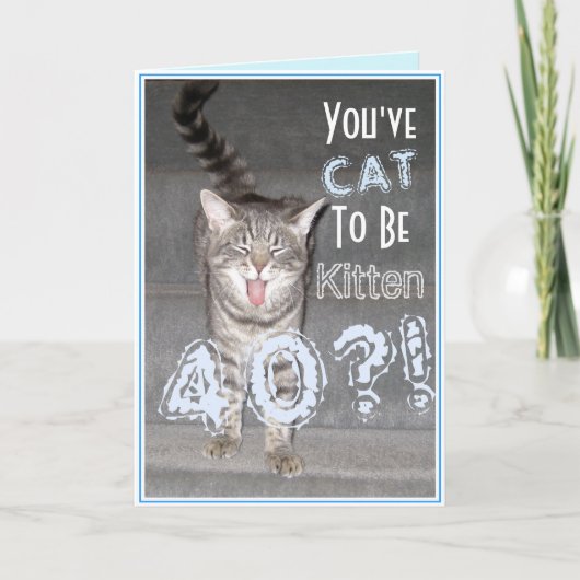 Carte Joyeux 40e anniversaire Funny Chat (Devant)