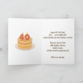 Carte Joyeux 40e anniversaire Funny Chat Humour Retro Pl (Intérieur)