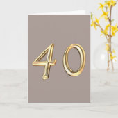 Carte Joyeux 40e anniversaire quarante 40 40e quarante (Fleur jaune)
