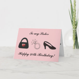Carte Joyeux 40e anniversaire Sœur