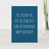 Carte Joyeux 40e Anniversaire Texte (Devant)