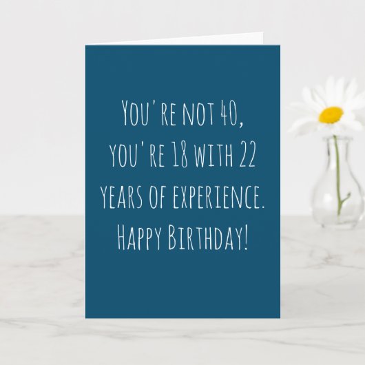 Carte Joyeux 40e Anniversaire Texte (Petite plante)