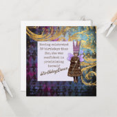 Carte Joyeux 40e anniversaire Vintage Queen Fairy (Devant/Arrière en situation)